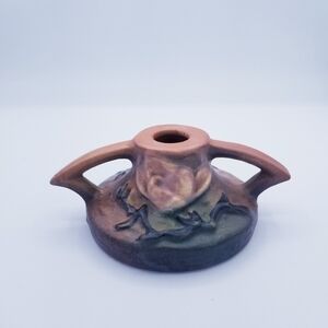 Vtg Magnolia ROSEVILLE POTTERY 1943 USA Art Pottery Taper Candle Holder